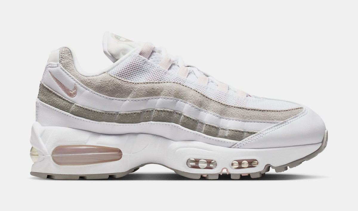 Air Max 95 Womens Running Shoes (White/Silt Red/Light Charcoal/Pearl Grey)