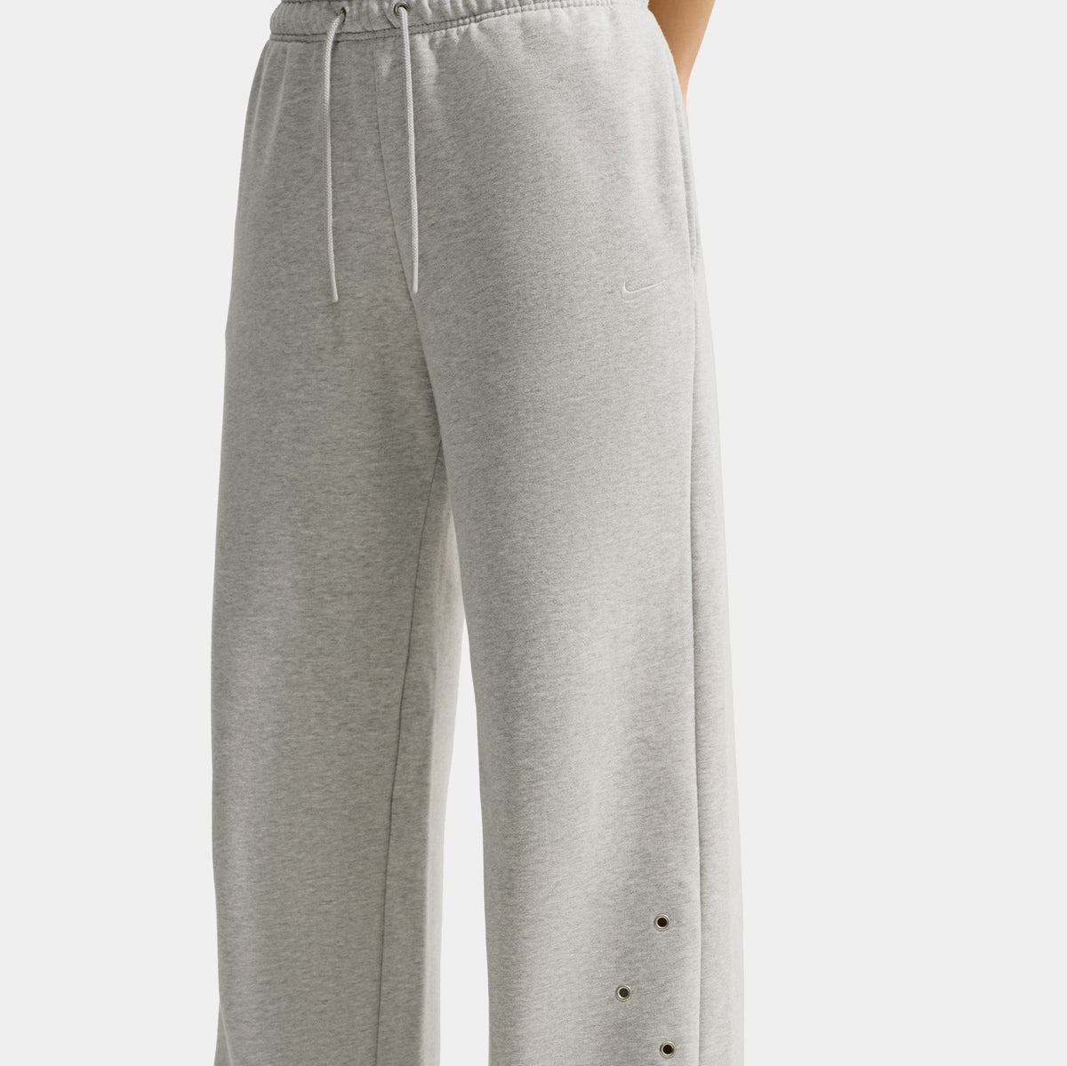 Studio Fleece Medium Weight Mid Rise Wide Leg Womens Sweatpants (Wolf Grey/Heather/Grey Fog/Sail)