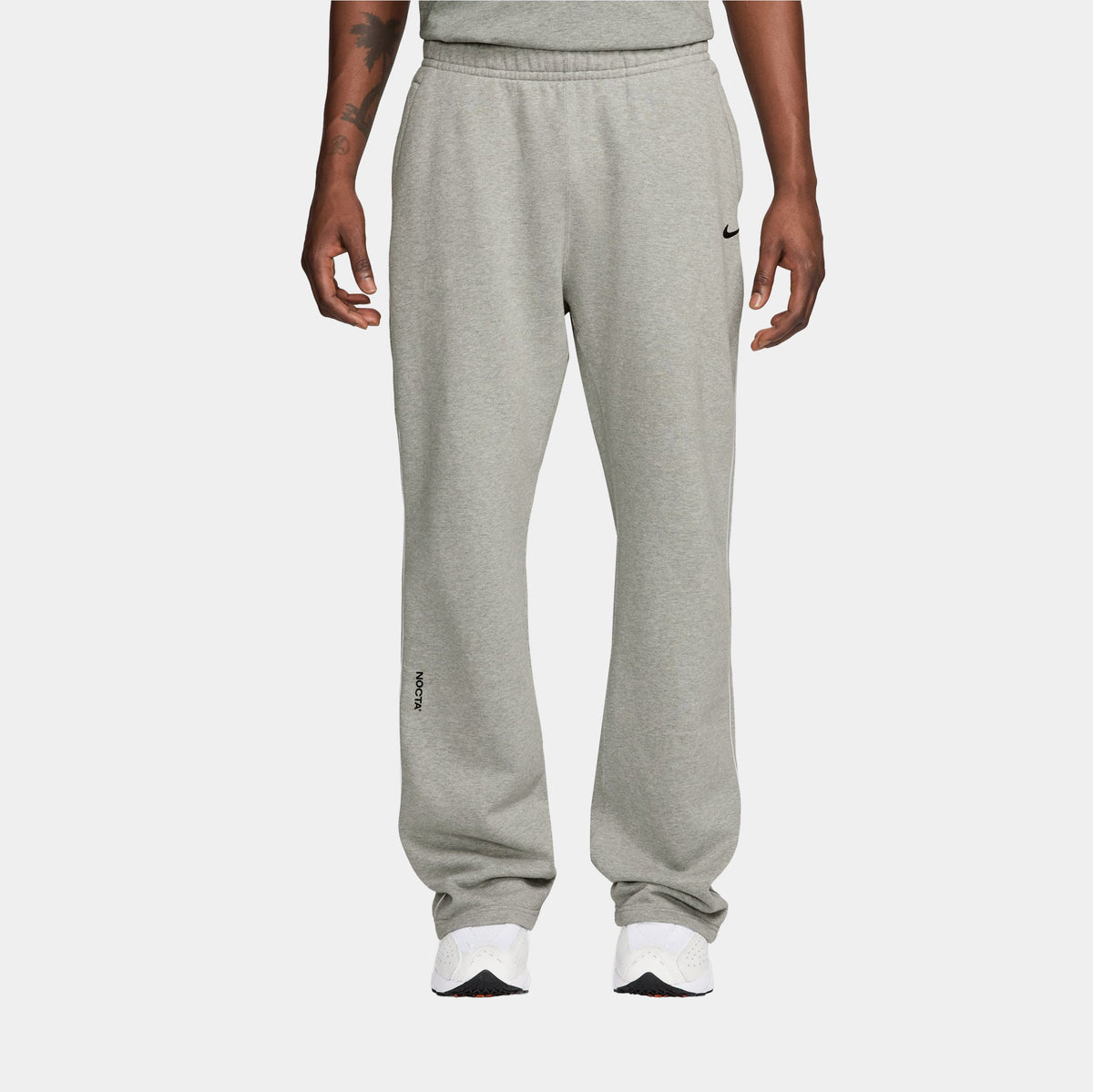 NOCTA Fleece Open Hem Mens Sweatpants (Dark Grey Heather/Matte Silver/Black)