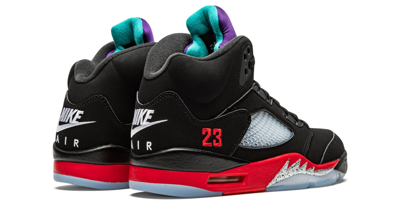 Air Jordan 5 Retro "Top 3" - Black Nubuck Sneaker with Grape, Fire Red & Metallic Details