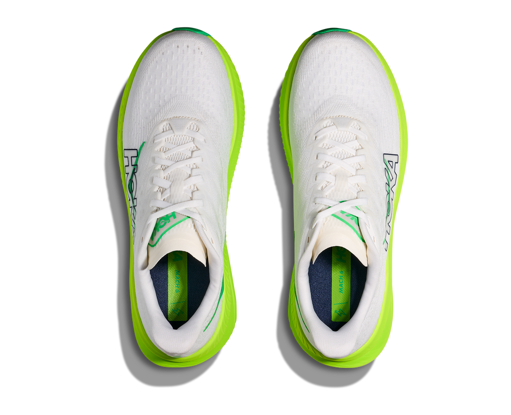 HOKA Men's Mach 6 - WHITE / NEON LIME