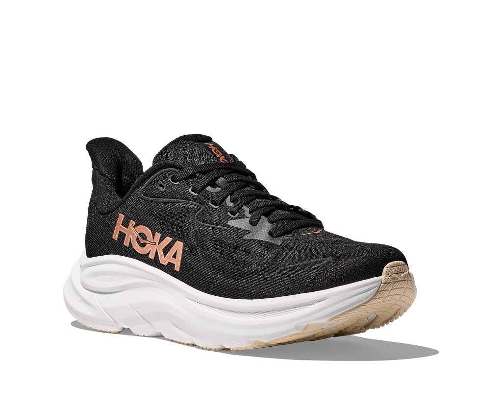 HOKA Women's Clifton 10 - BLACK / ROSE GOLD