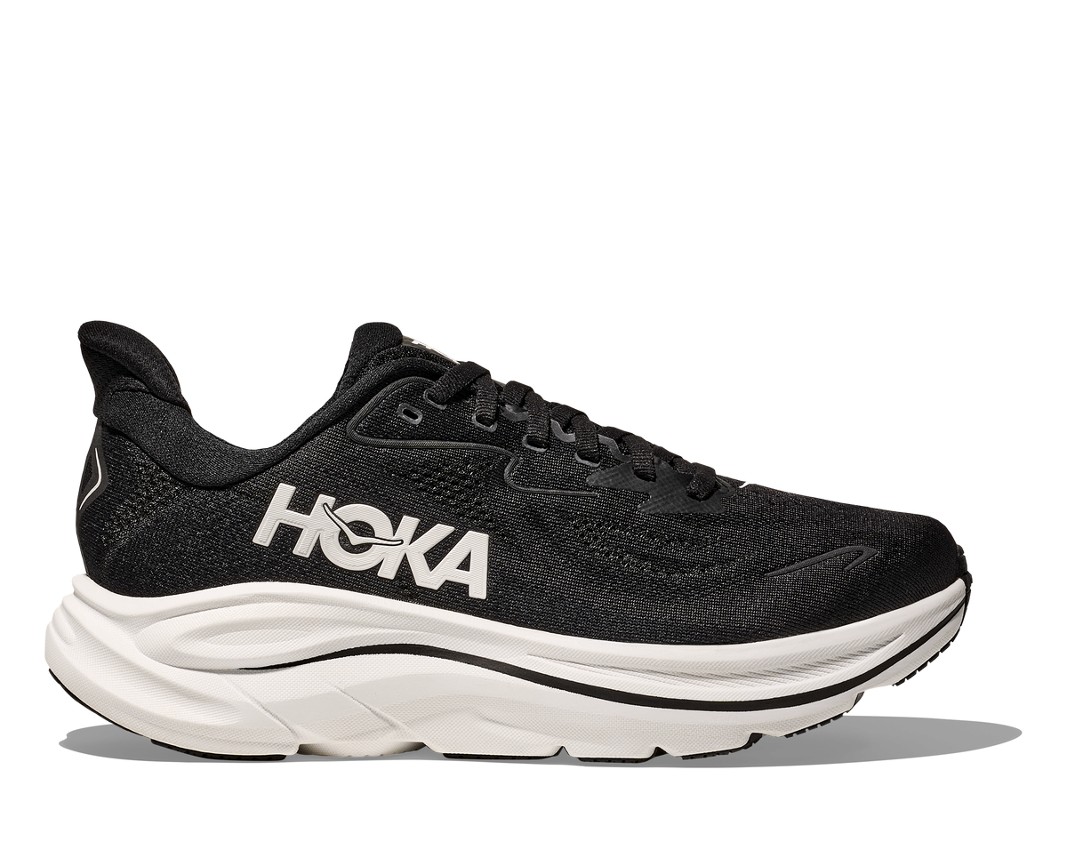 HOKA Women's Clifton 10 - BLACK / WHITE (Wide)