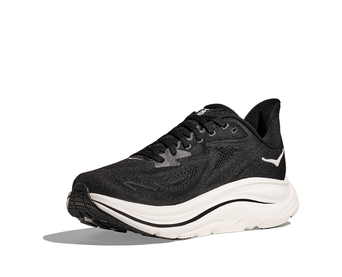 HOKA Women's Clifton 10 - BLACK / WHITE (Wide)