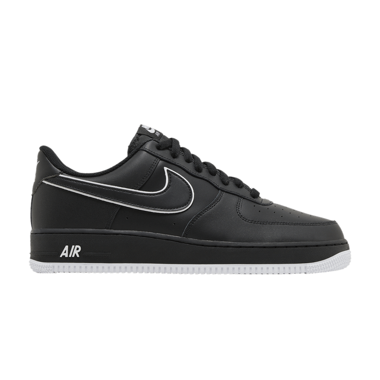 Nike Air Force 1 '07 'Black White Outlined Swoosh'