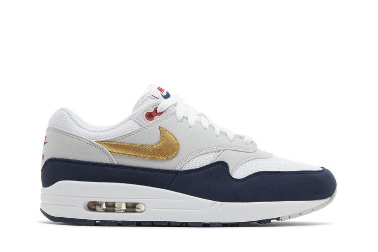 Nike Air Max 1 'Olympic' — Obsidian/White/Light Smoke Grey/Metallic Gold
