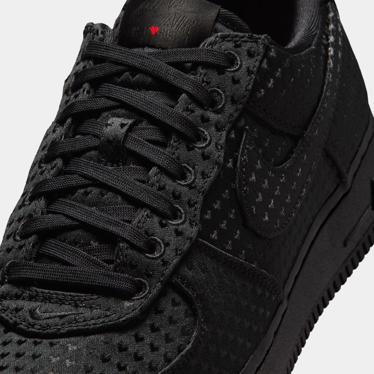 Air Force 1 Low SE Valentines Day Triple Black Mens Lifestyle Shoes (Black/Black/University Red)
