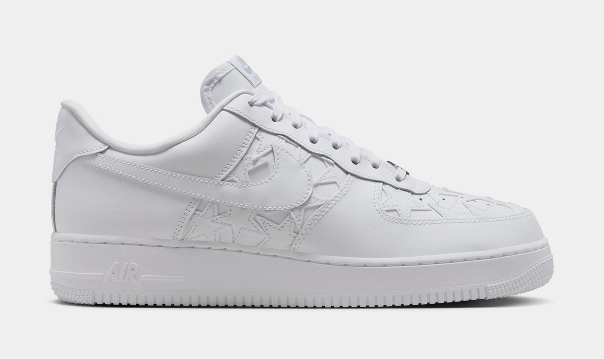 Air Force 1 White Stars Mens Lifestyle Shoes (White/White/Metallic Silver)
