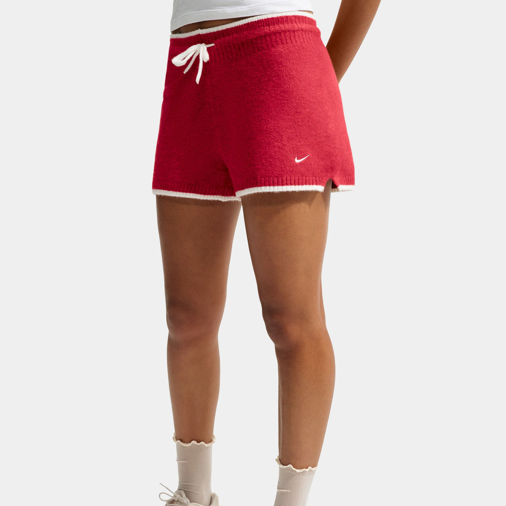 Sportswear Chill Knit Mid Rise Womens Shorts (Tought Red/White/White)