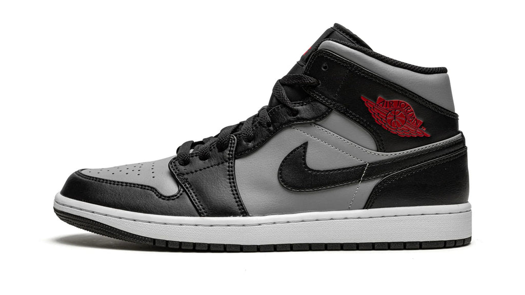 Air Jordan 1 Mid Shadow Red - Classic Two-Tone Basketball Sneaker