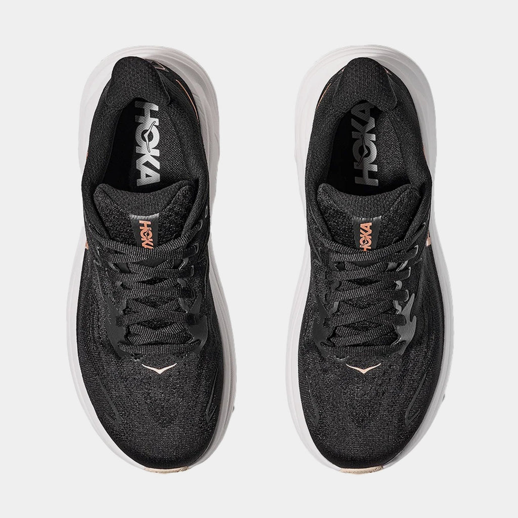 Clifton 10 Womens Running Shoes (Black/Rose Gold)