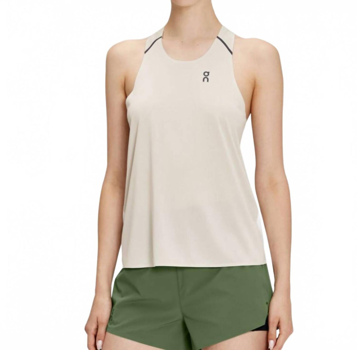 Women's High-Tech Polyester Sleeveless Tank-T In Pearl|Undyed-White