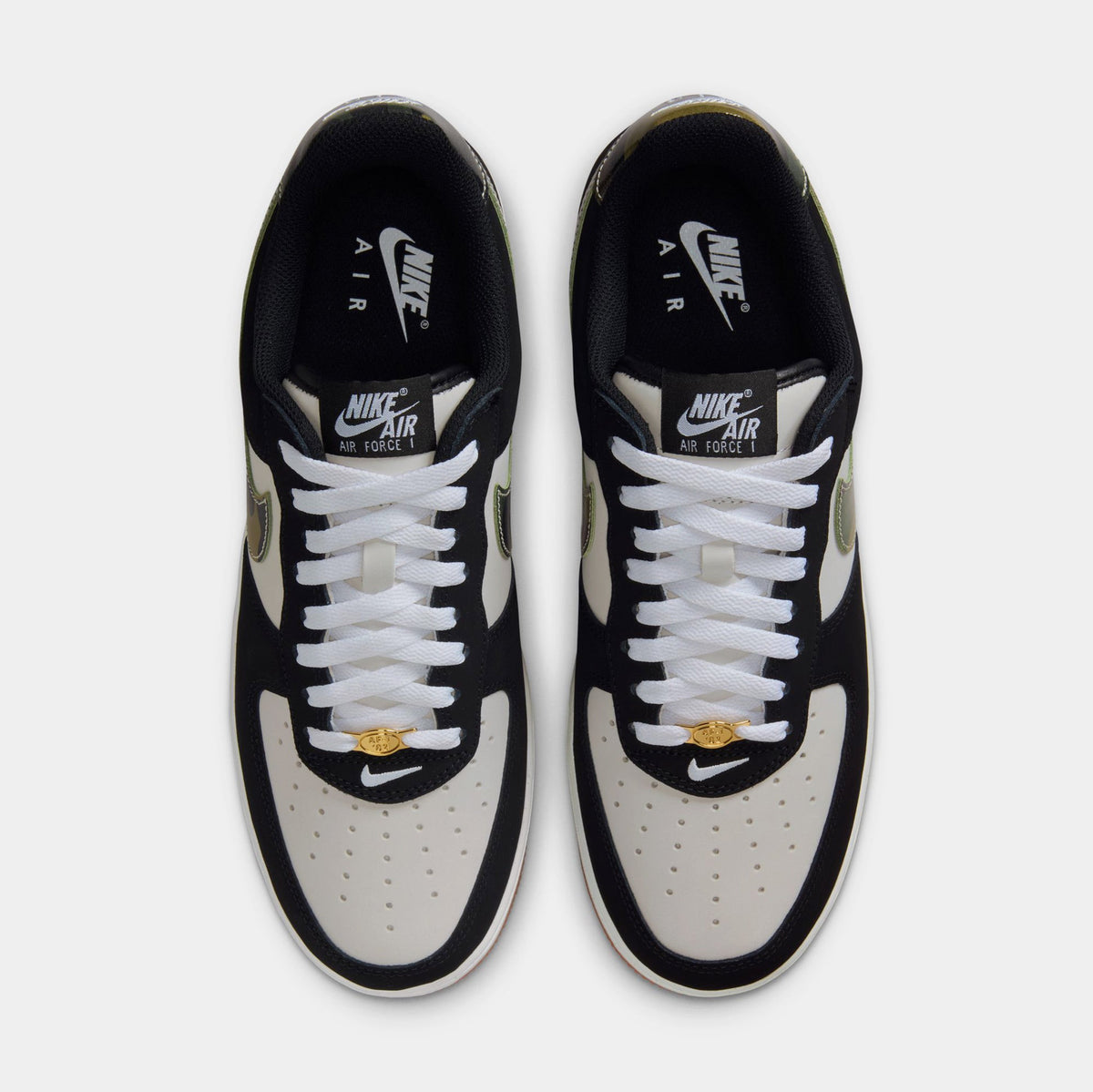 Air Force 1 Low Camo Swoosh Mens Lifestyle Shoes (White/Gum Medium Brown/Summit White/Black)