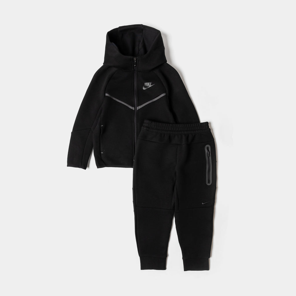 Tech Fleece Full Zip Infant Toddler Set (Black/Black)