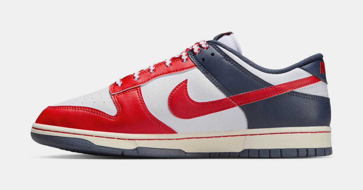 Dunk Low Mens Lifestyle Shoes (White/Thunder Blue/Coconut Milk/University Red)