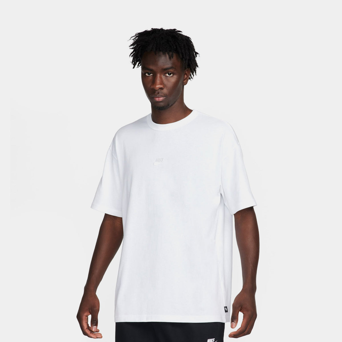 Premium Essentials Mens Short Sleeve Shirt (White/White)