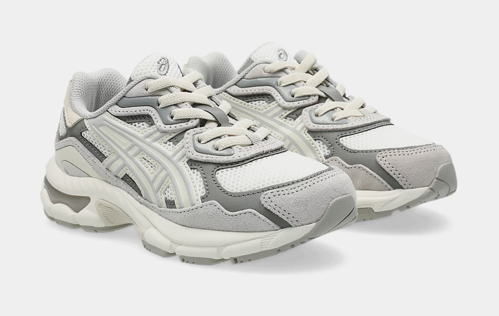 Gel NYC Preschool Running Shoes (Cream/Oyster Grey)