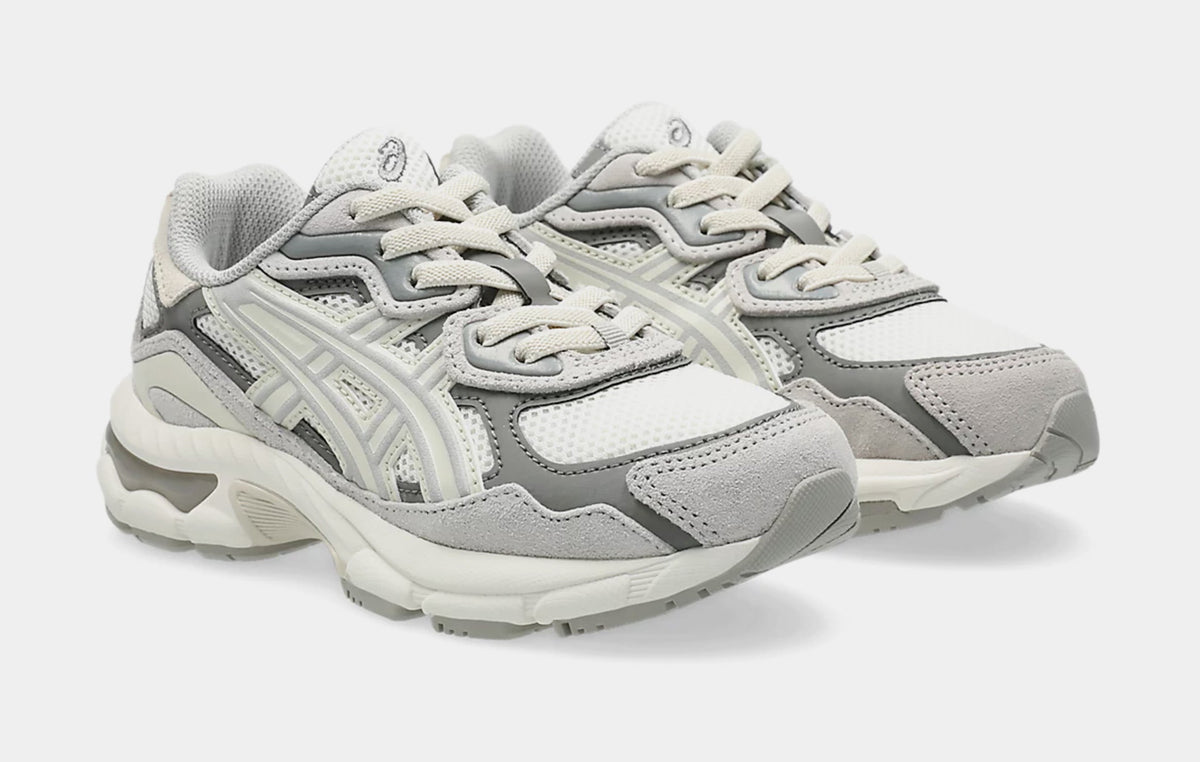 Gel NYC Preschool Running Shoes (Cream/Oyster Grey)