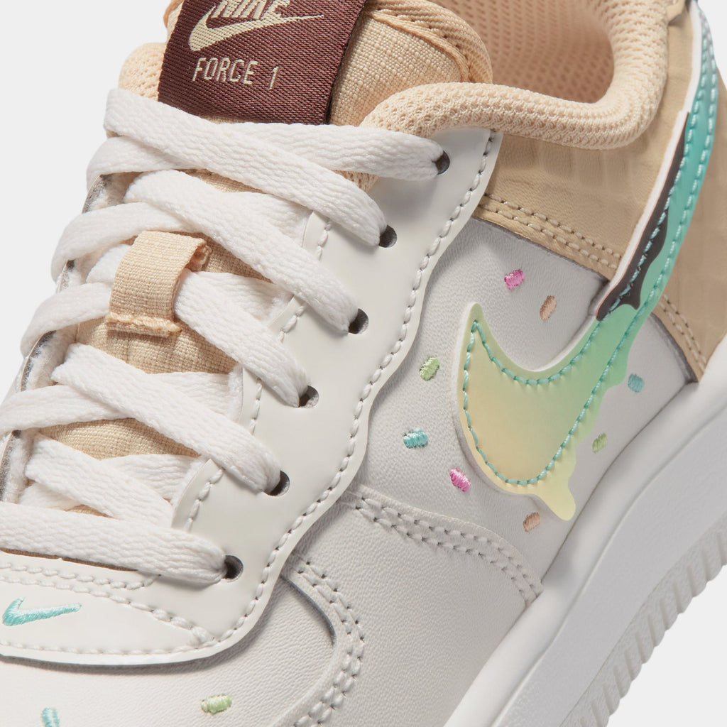 Force 1 Low Preschool Lifestyle Shoes (Sail/Sesame/Bleached Turquoise/Multi-Color)