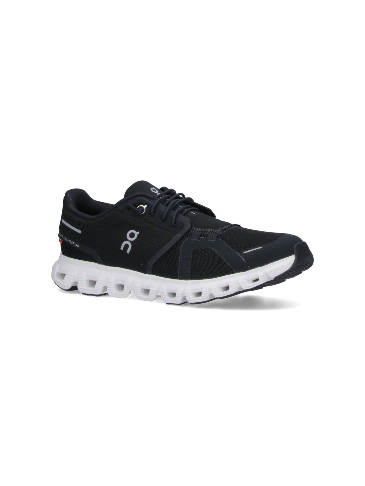 Black Mesh Sneakers With Textured Rubber Sole