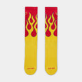 Everyday Plush Cushioned Crew Flames Mens Socks (University Red/Tour Yellow/White)