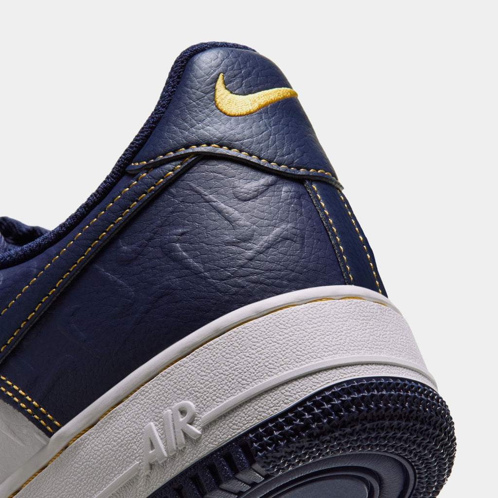 Air Force 1 Mini Swoosh Mens Lifestyle Shoes (Summit White/Midnight Navy/Yellow Ochre)