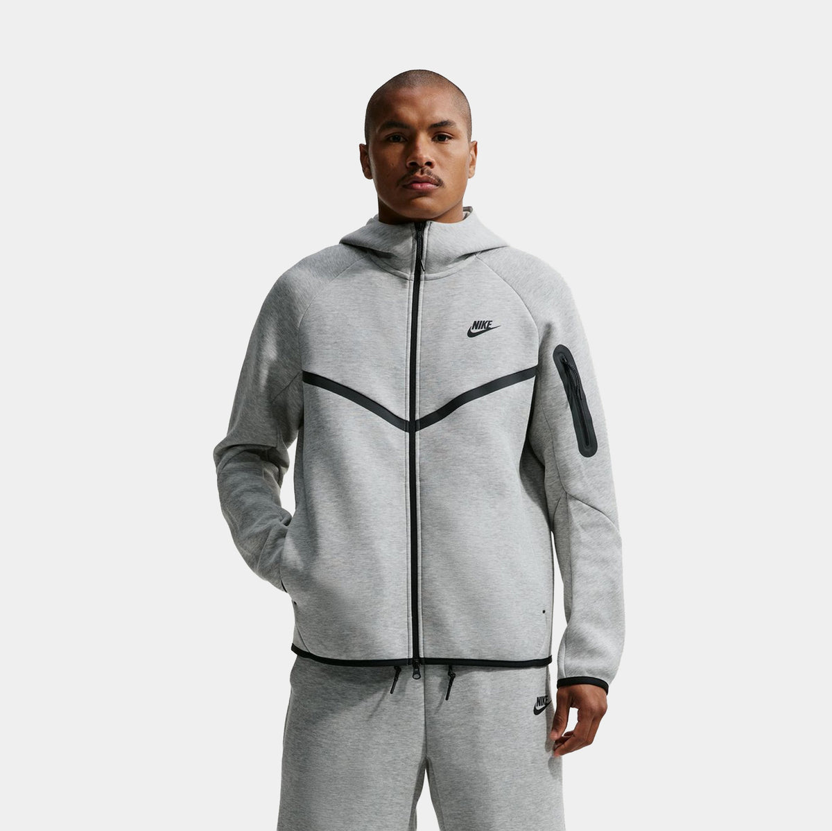 Tech Fleece Windrunner Full Zip Mens Jacket (Dark Grey Heather/Black)