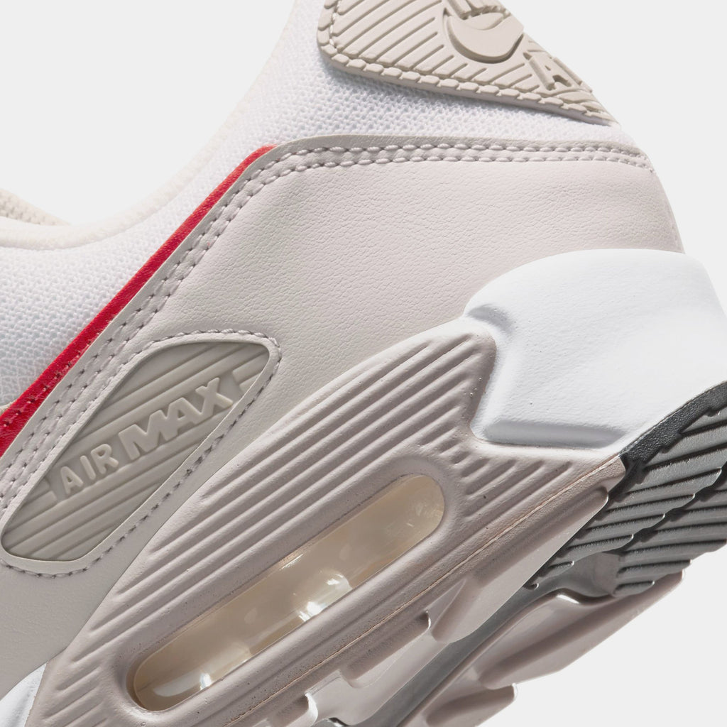 Air Max 90 Mens Running Shoes (White/College Grey/Vast Grey/University Red) Final Sale