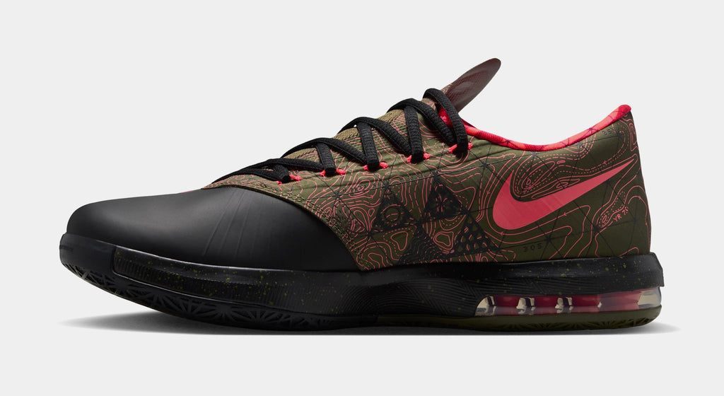 KD 6 Meteorology Black and Medium Olive Mens Basketball Shoes (Black/Atomic Red/Medium Olive/Noble Red)