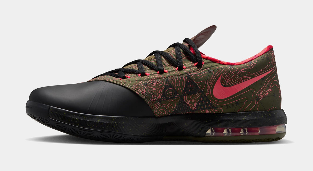KD 6 Meteorology Black and Medium Olive Mens Basketball Shoes (Black/Atomic Red/Medium Olive/Noble Red)