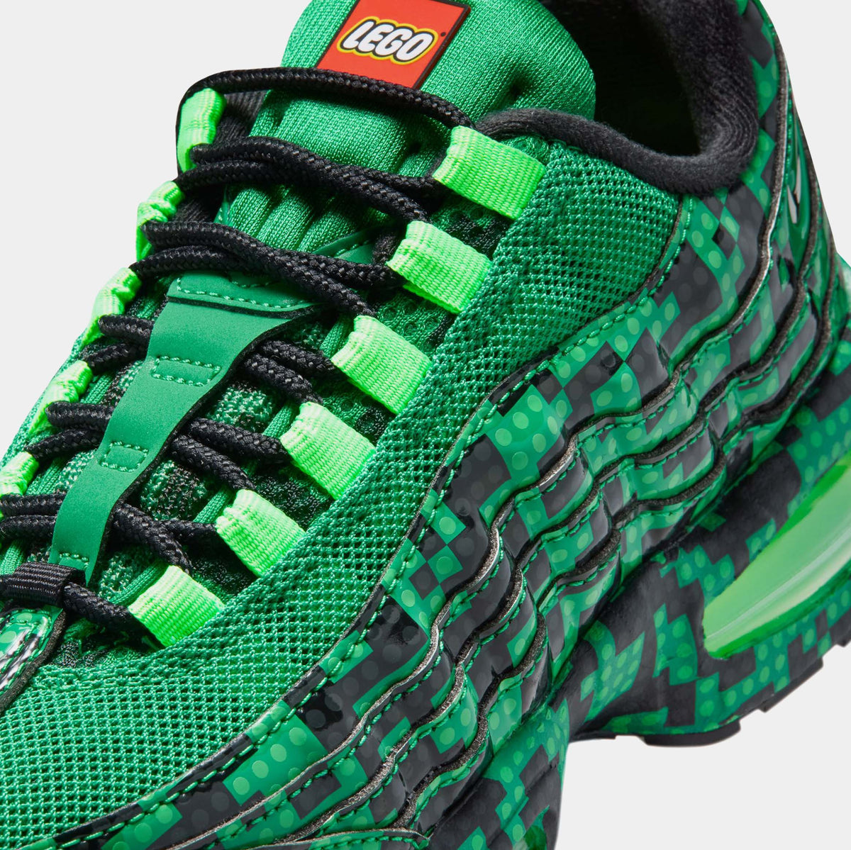 LEGO x Air Max 95 Lucky Green Grade School Lifestyle Shoes (Lucky Green/Metallic Silver/Black/Green Strike/Dark Concord) Free Shipping