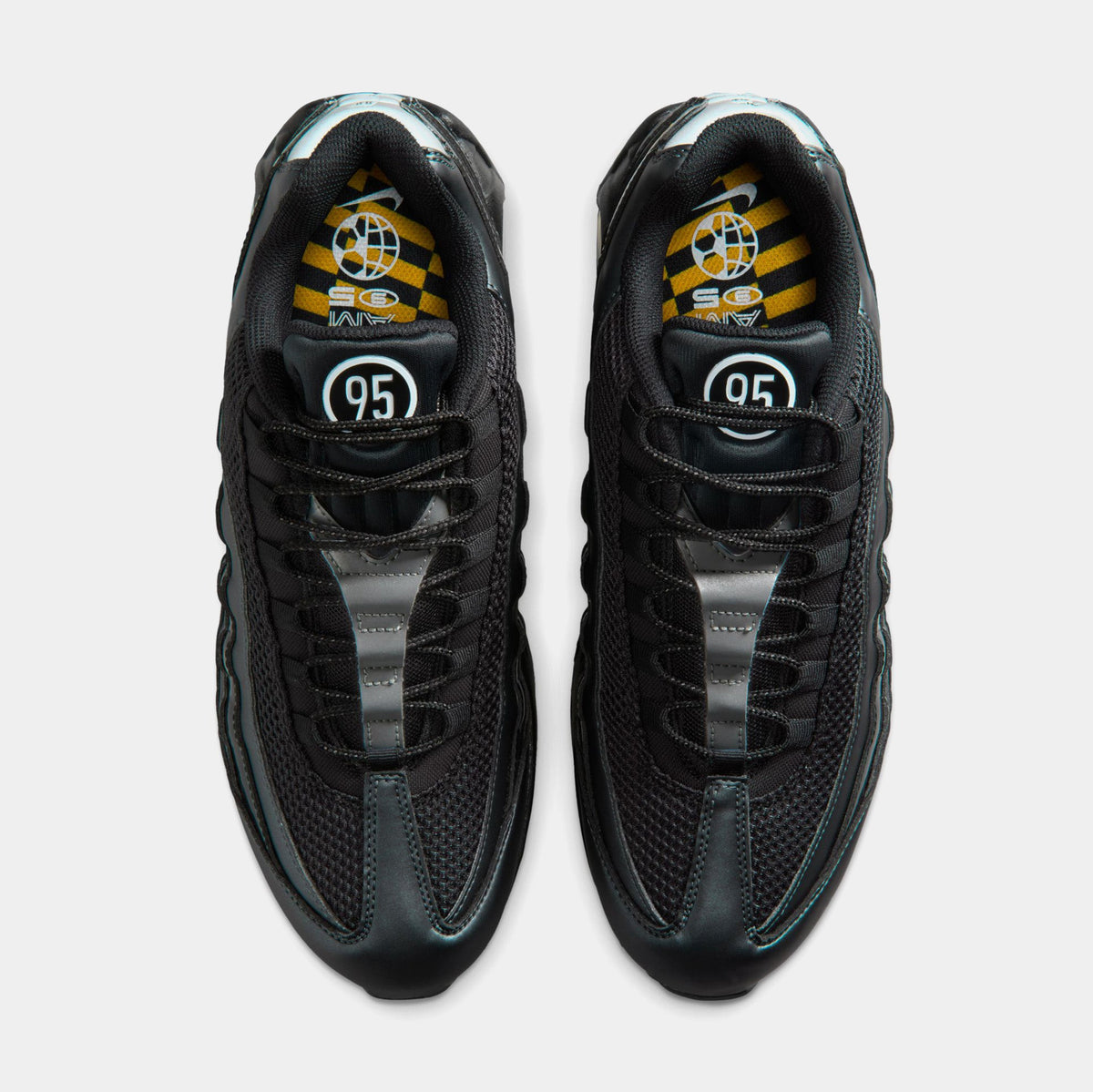 Air Max 95 Big Bubble Total 90 Mens Running Shoes ( Black/University Gold/Metallic Silver/White)