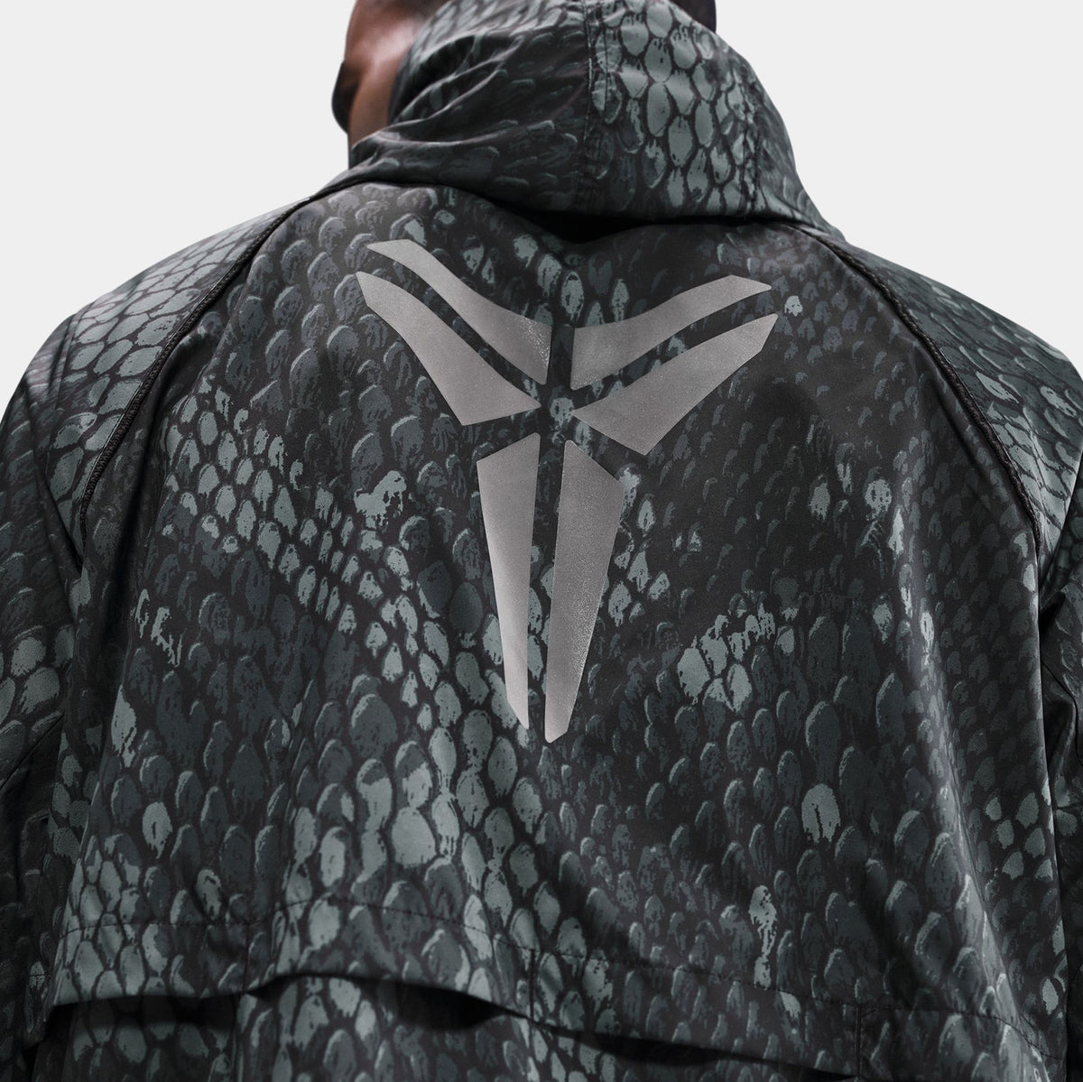 Kobe Zip Up Woven Mens Jacket (Black/Silver)