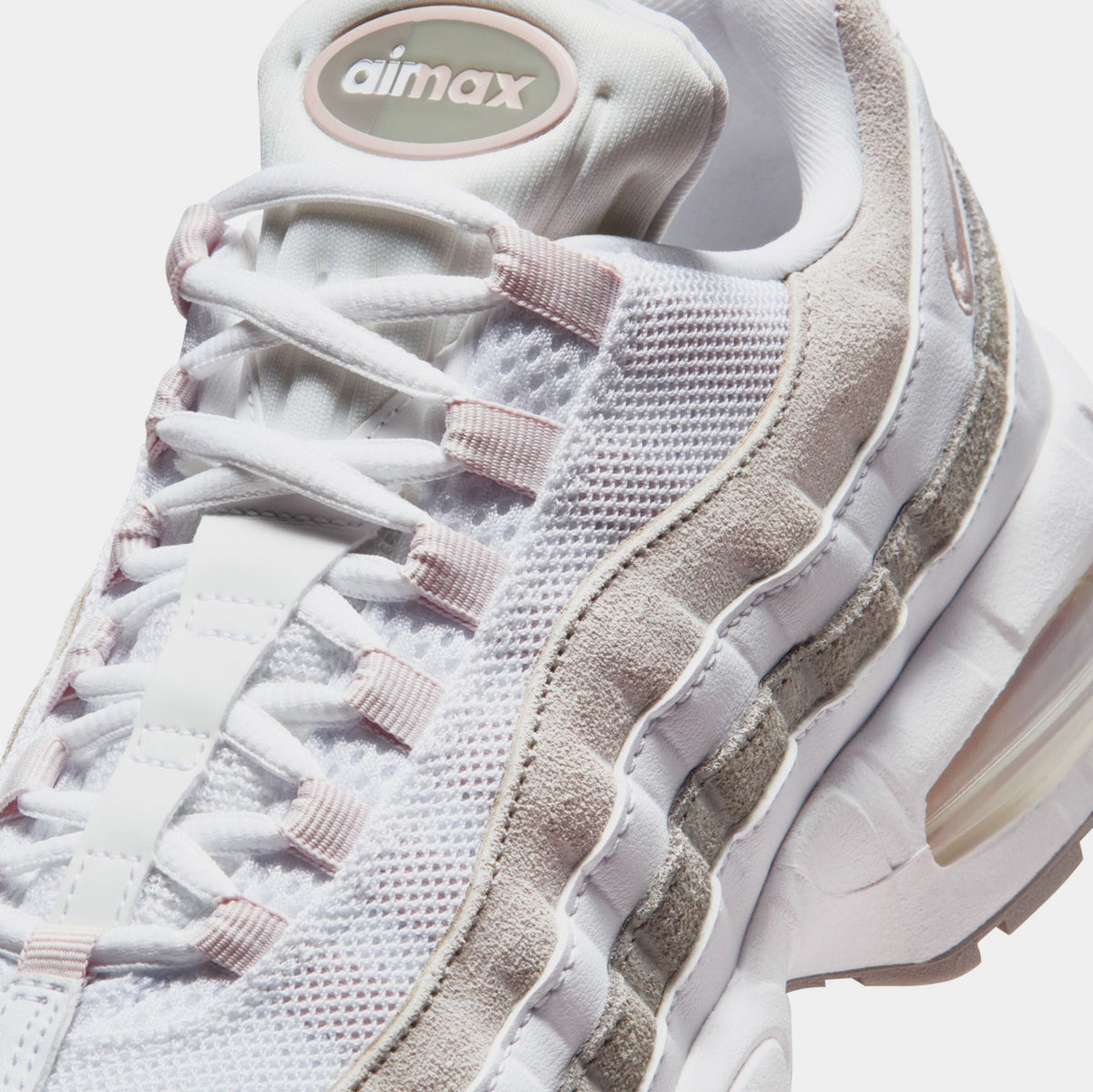 Air Max 95 Womens Running Shoes (White/Silt Red/Light Charcoal/Pearl Grey)
