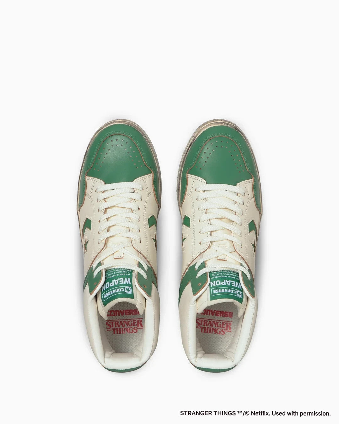 33702370 Stranger Things 5 Converse Weapon Hi Green White (Men's)