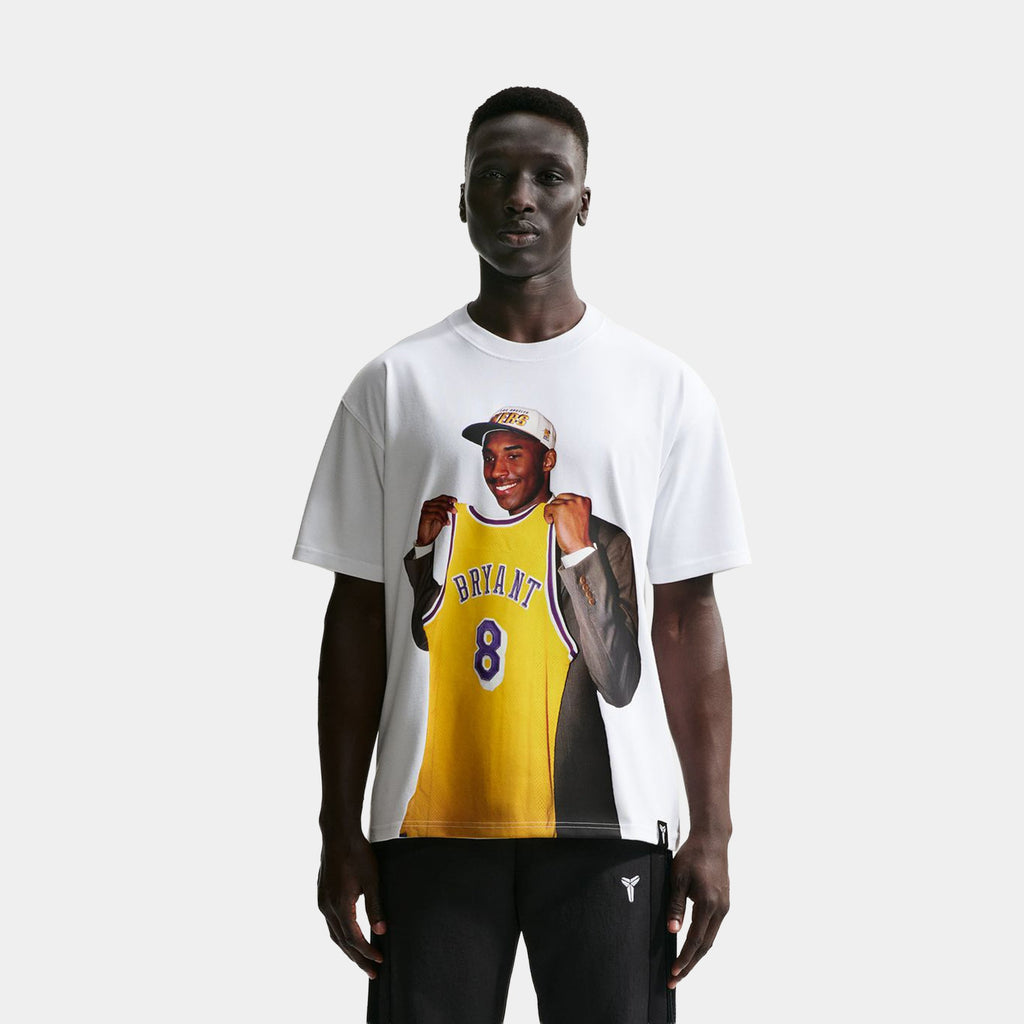 Kobe Bryant 1996 Draft Pack Mens Short Sleeve Shirt (White)