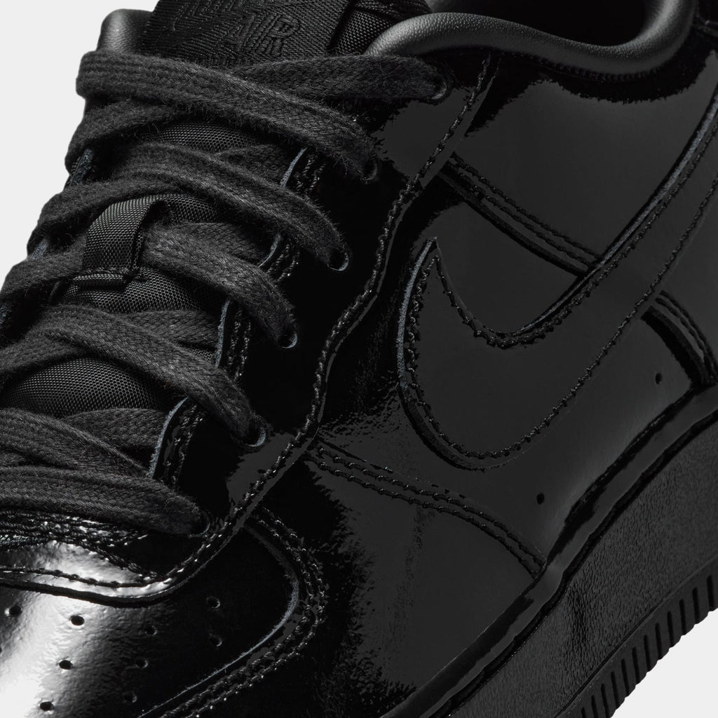 Air Force 1 Low Patent Leather Grade School Lifestyle Shoes (Black)