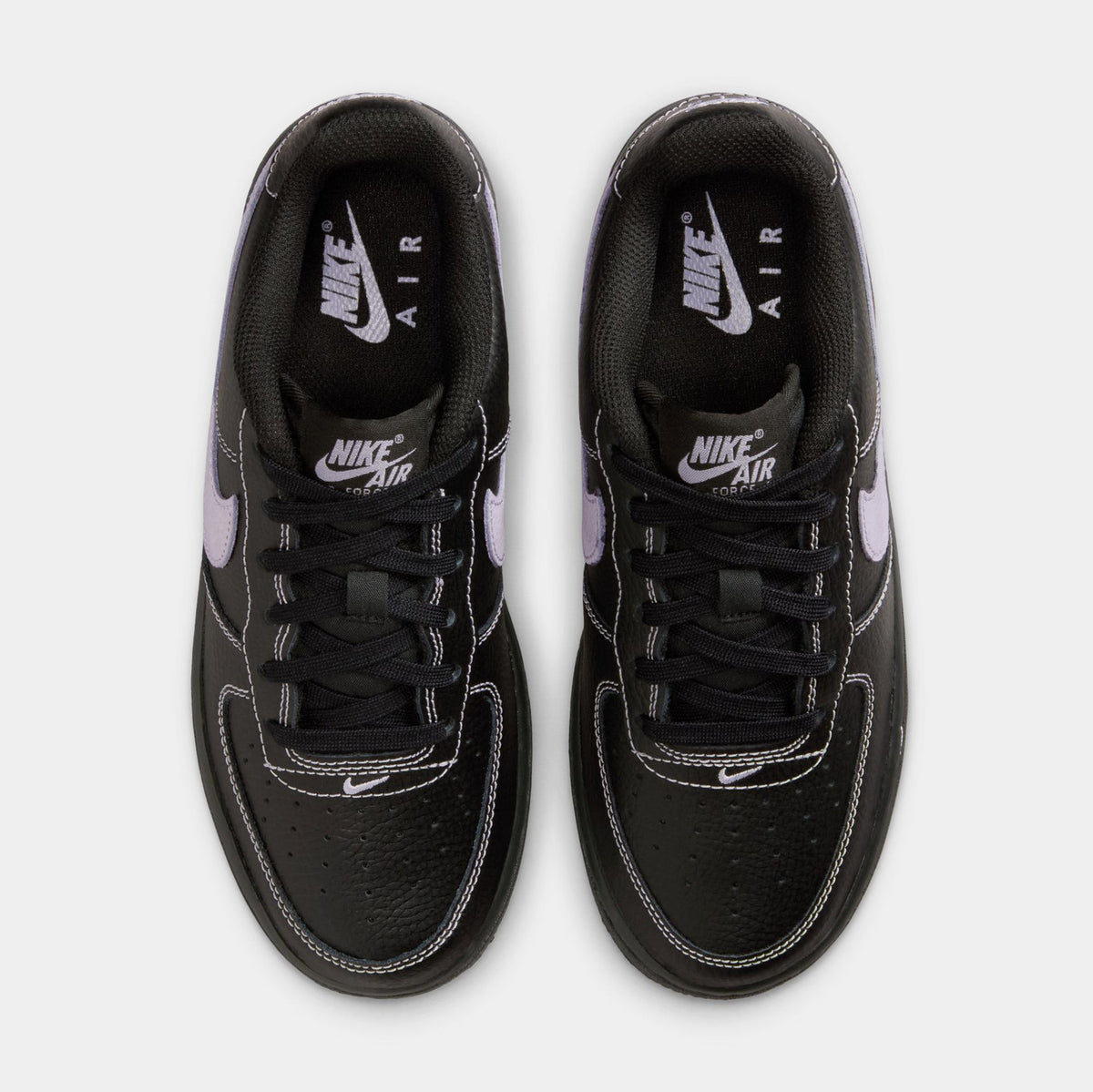 Air Force 1 LV8 Grade School Basketball Shoes (Black/Hydrangeas)