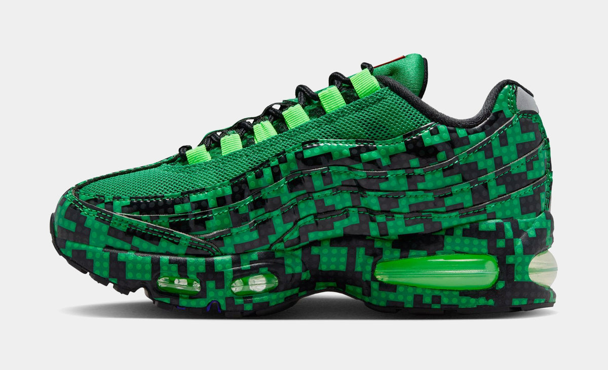 LEGO x Air Max 95 Lucky Green Grade School Lifestyle Shoes (Lucky Green/Metallic Silver/Black/Green Strike/Dark Concord) Free Shipping