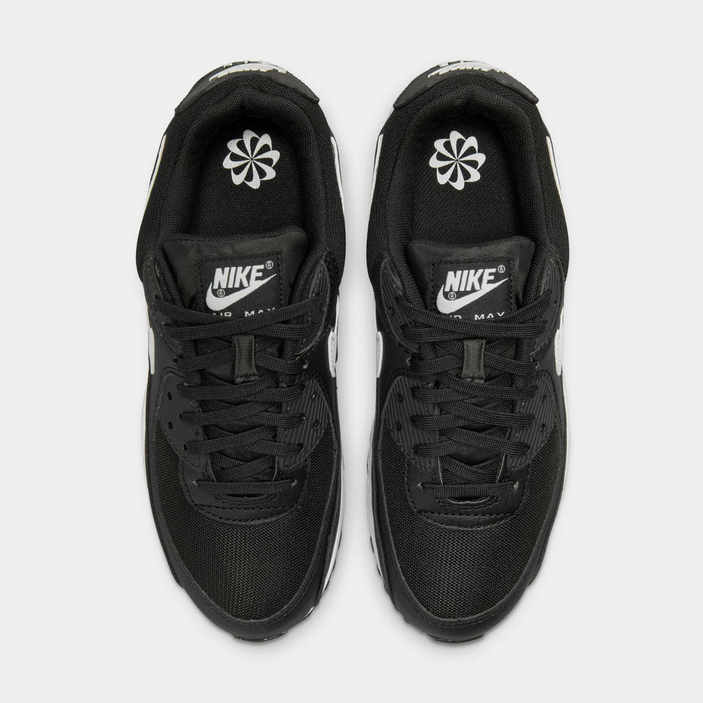 Air Max 90 Womens Running Shoes (Black/Black/White)