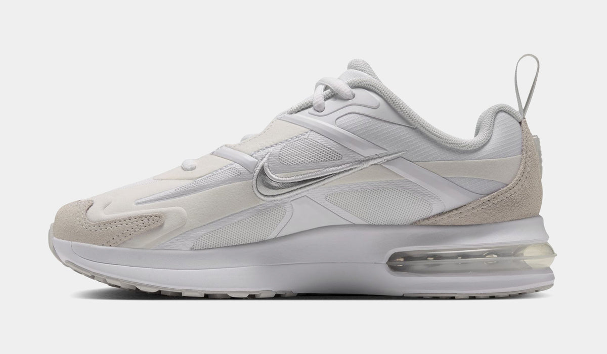 Air Max Metro Grade School Running Shoes (White/Metallic Silver/Photon Dust/Illusion Green)