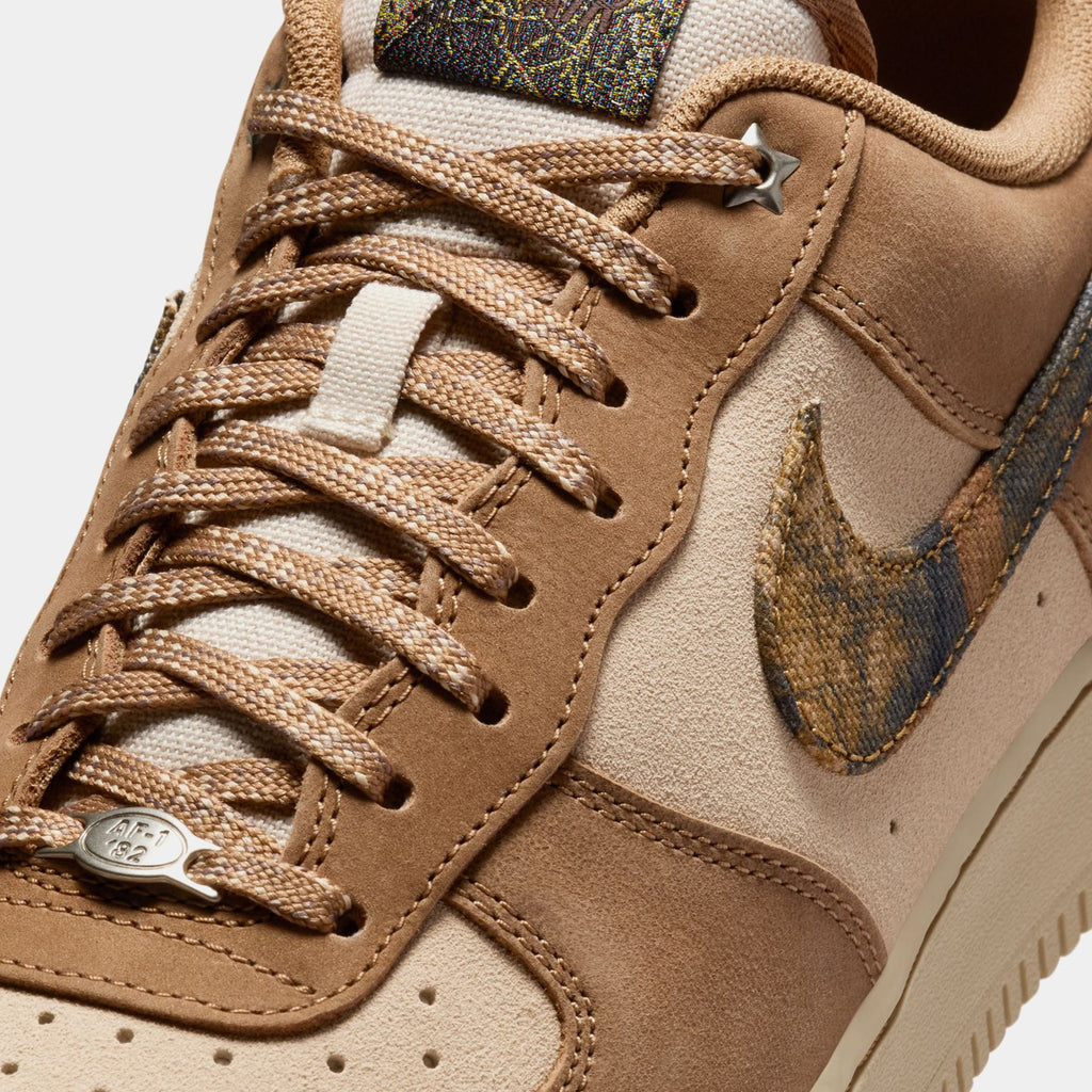 RealTree x Air Force 1 Rattan Camo Mens Lifestyle Shoes (Rattan/Multi Color/Rocky Tan/Seal Brown)