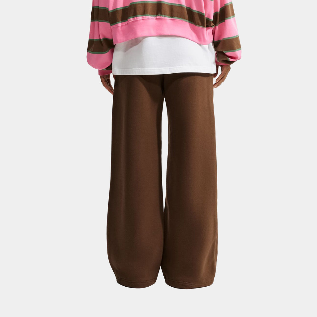 Studio Fleece Medium Weight Mid Rise Wid Leg Womens Sweatpants (Cacao Wow/Sail)