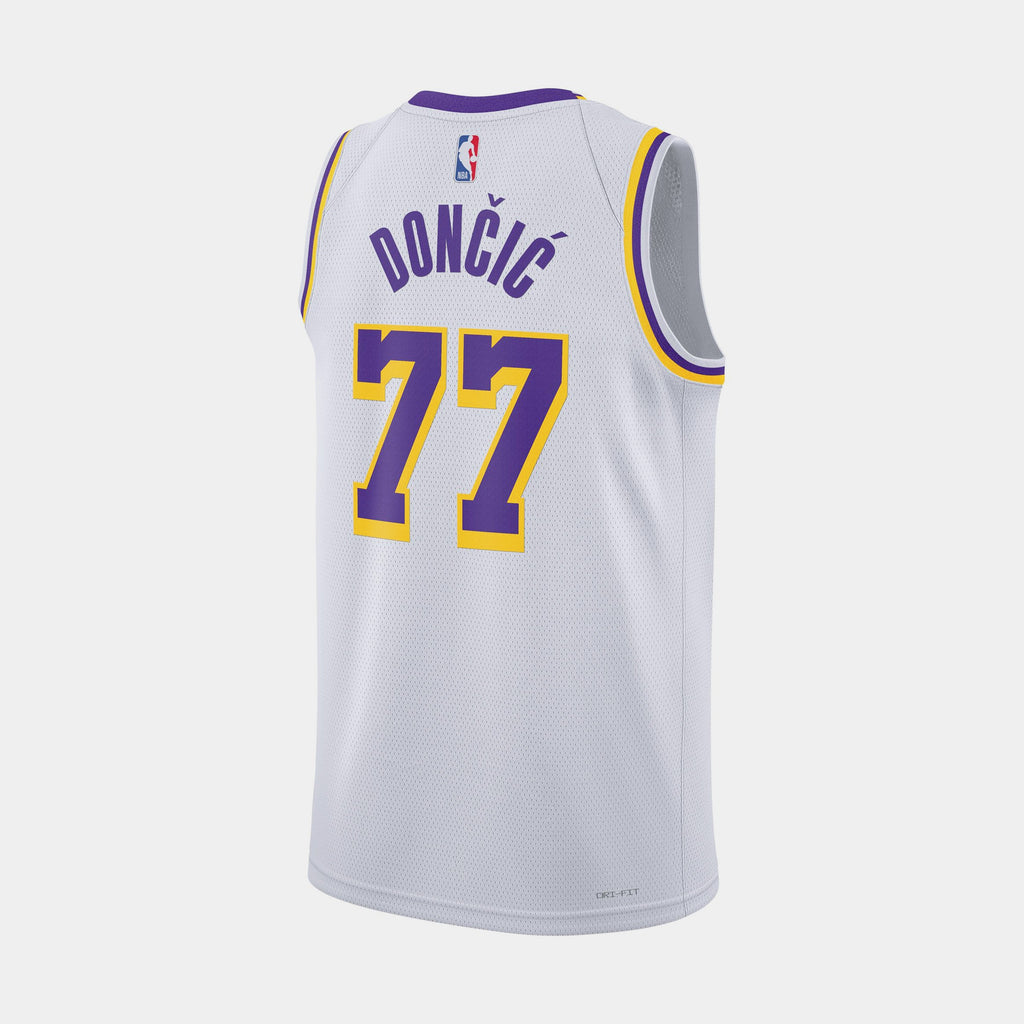 Los Angeles Lakers Association Edition Dri Fit Authentic Mens Jersey (White/Doncic Luka)