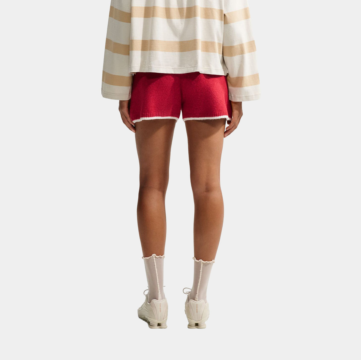 Sportswear Chill Knit Mid Rise Womens Shorts (Tought Red/White/White)