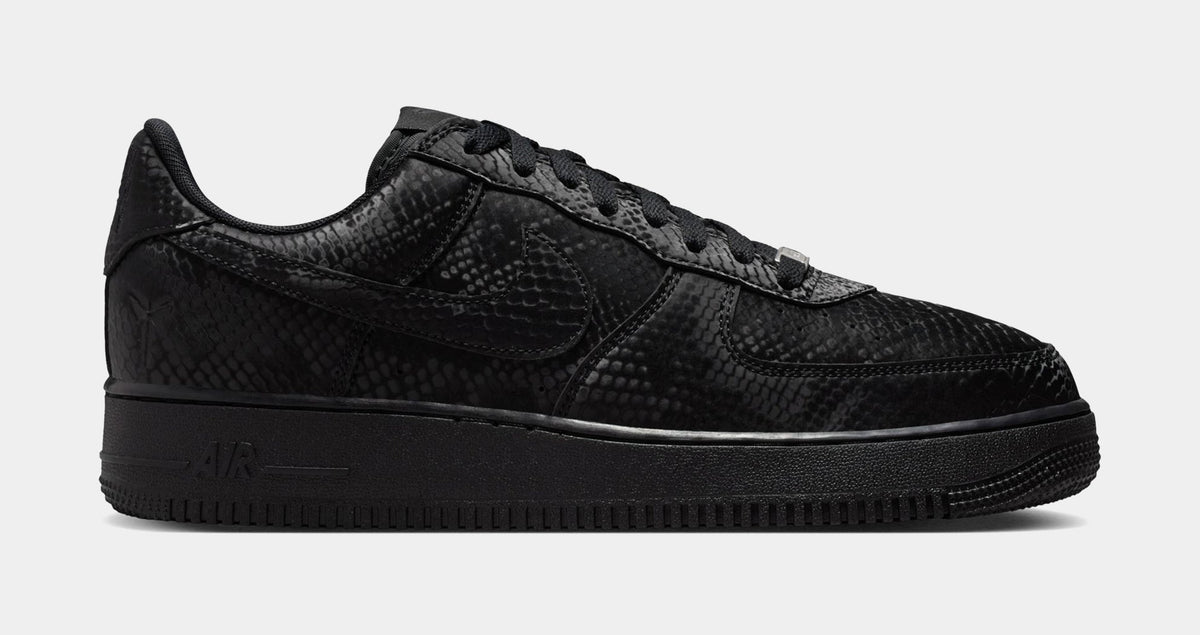 Kobe Air Force 1 Low Triple Black Mens Lifestyle Shoes (Black/Black)
