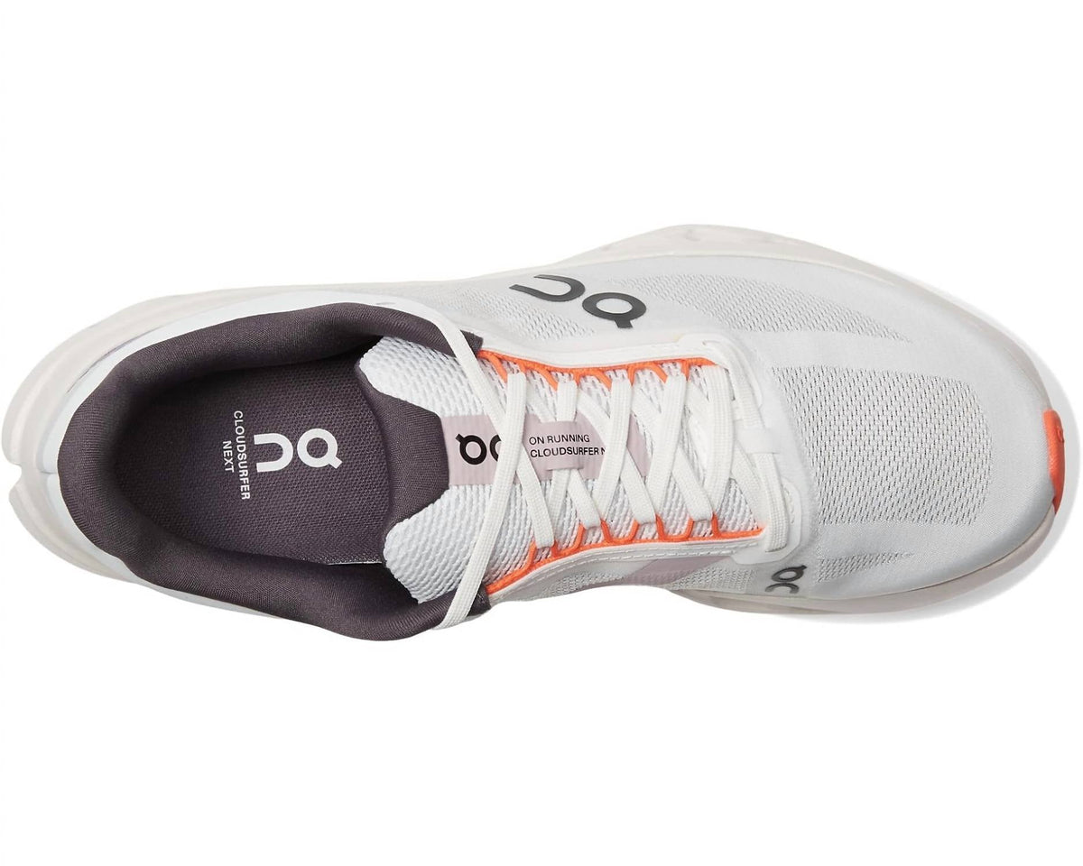 Women's Cloudsurfer Next Wide Running Shoes In White/flame