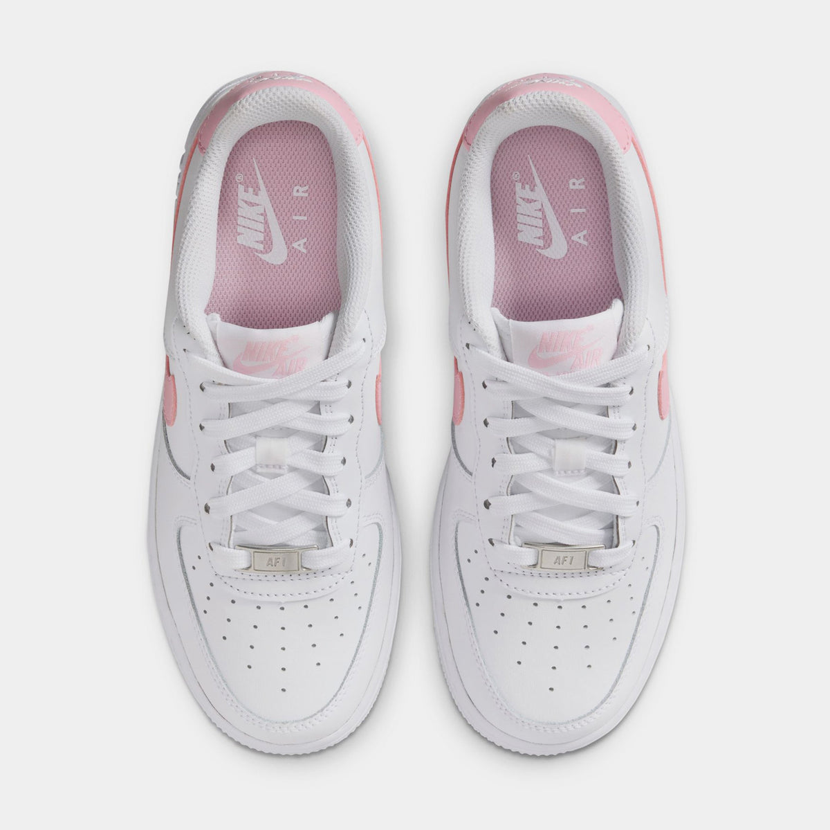 Air Force 1 Low Grade School Lifestyle Shoes (White/Medium Soft Pink/White)