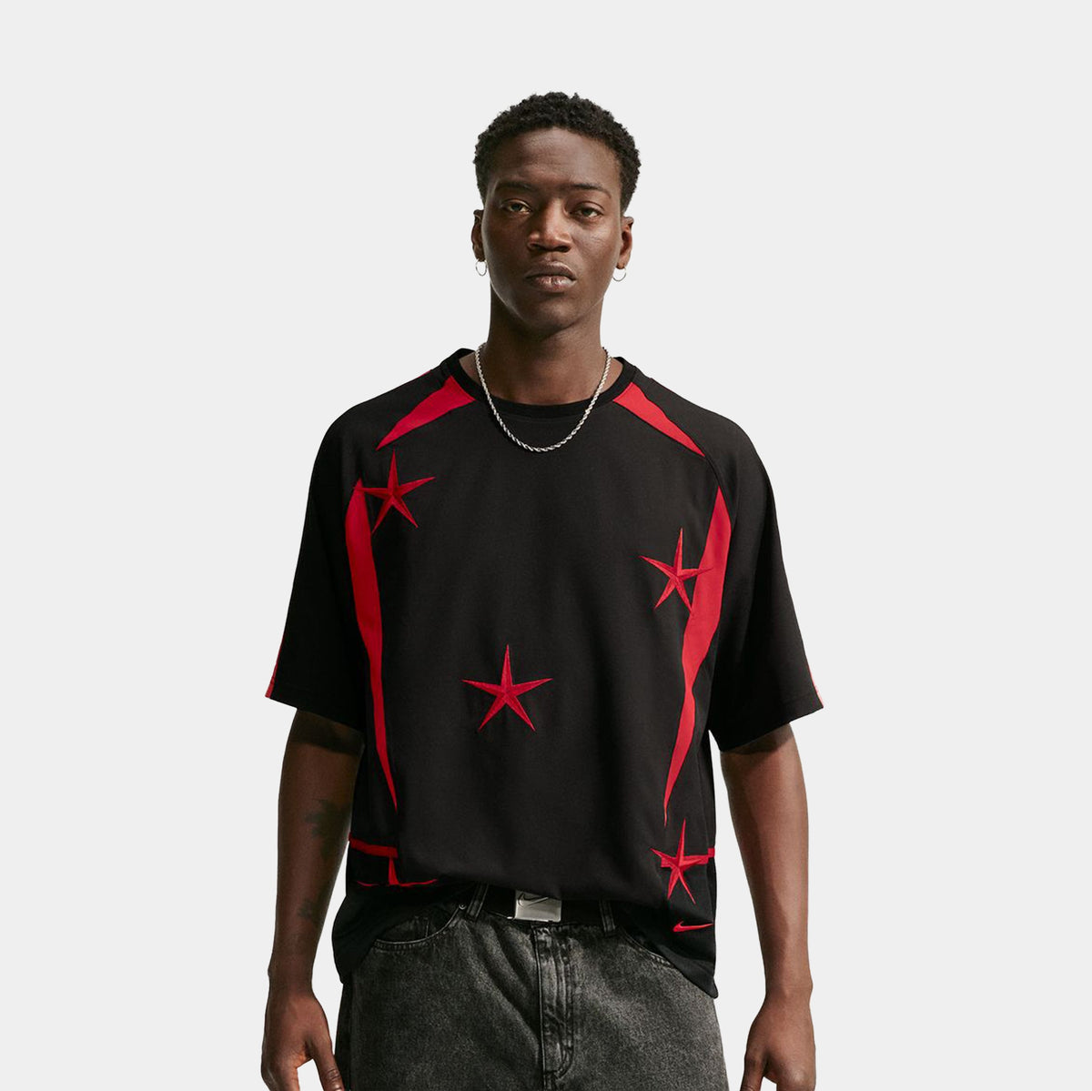 Your Message Here Mens Jersey (Black/University Red/Safety Orange)