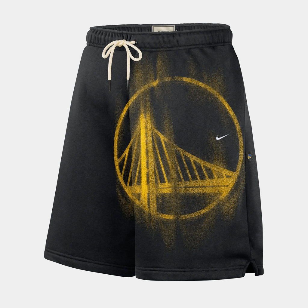 Golden State Warriors Standard Issue Fleece Mens Shorts (Black/White)